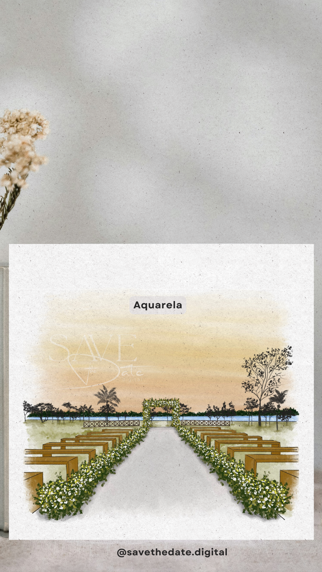 Aquarela / Ilustração Save The Date