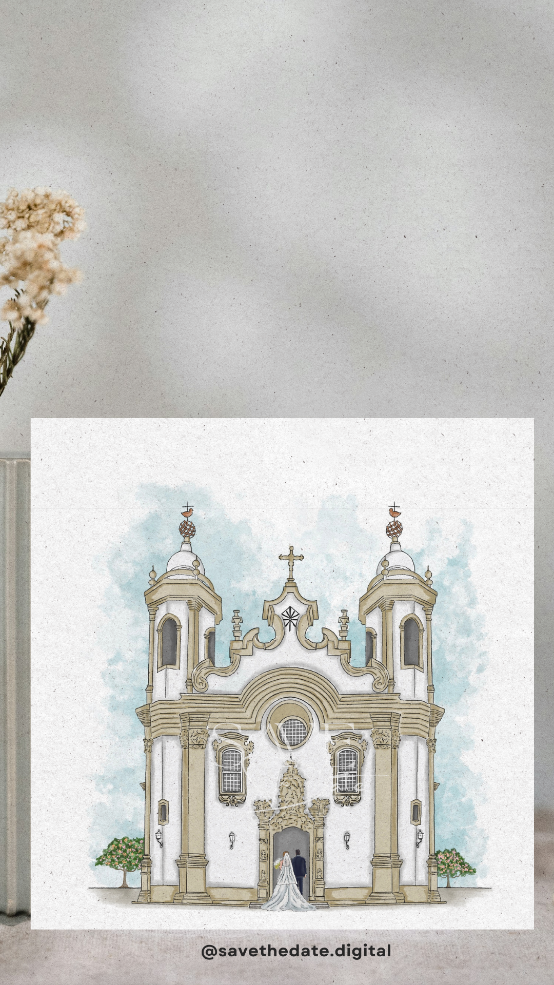 Aquarela / Ilustração Save The Date